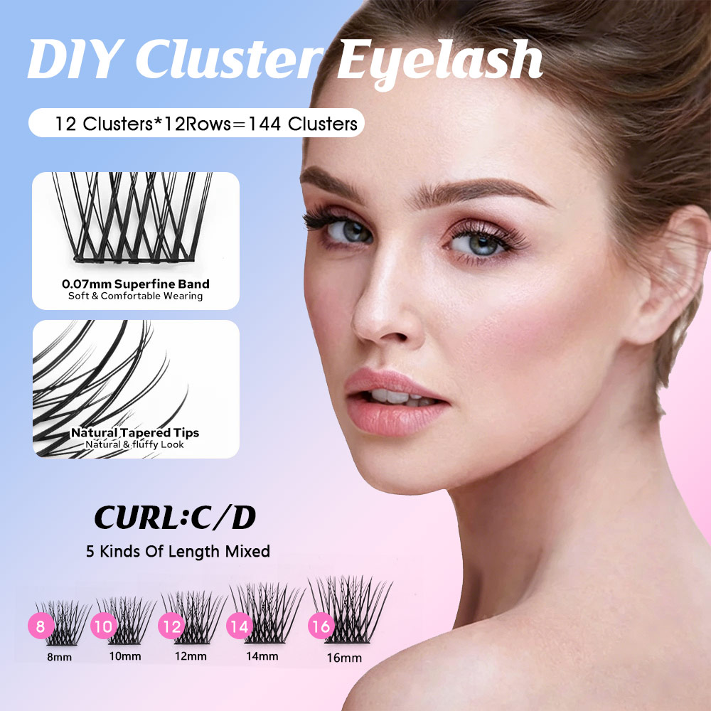 144 pcs Bulu Mata Segmen DIY,  - Eyelash Extension Russian ulasan dan harga