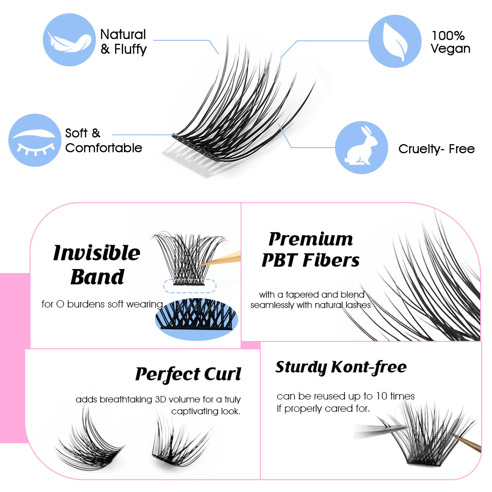 144 pcs Bulu Mata Segmen DIY,  - Eyelash Extension Russian ulasan dan harga
